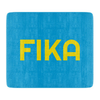 FIKA Bold Yellow and Blue Cutting Board