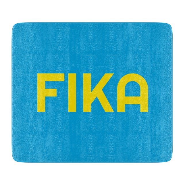 FIKA Bold Yellow and Blue Cutting Board (Front)