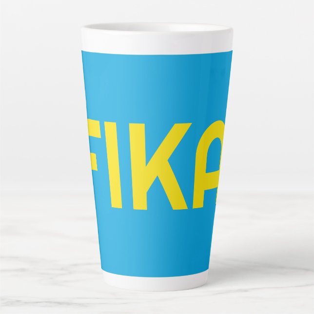 FIKA Bold Yellow and Blue Latte Mug (Front)