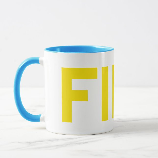 FIKA Bold Yellow and Blue Mug (Left)