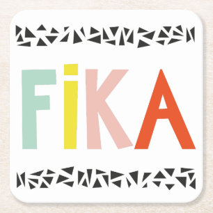 Fika Colours Black Square Paper Coaster