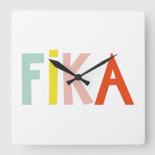 Fika Colours Square Wall Clock