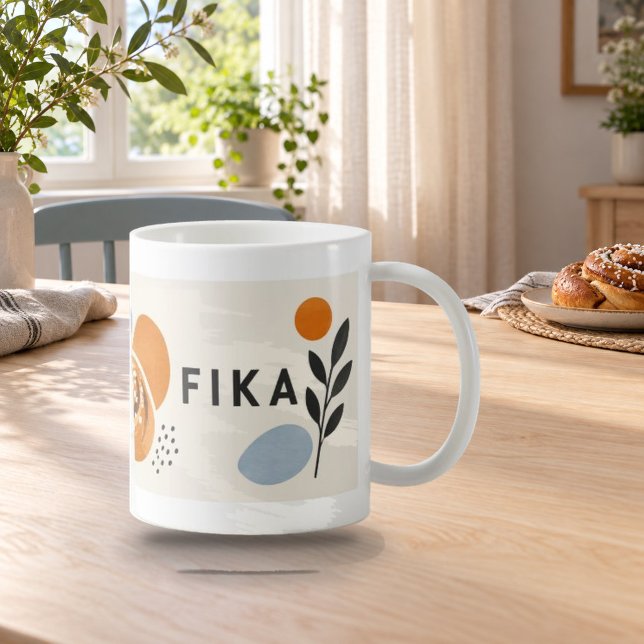 Fika Pause Scandinavian Coffee Mug (Fika Pause Scandinavian Coffee Mug — refined lighting and contact shadows. Digital lifestyle preview.)