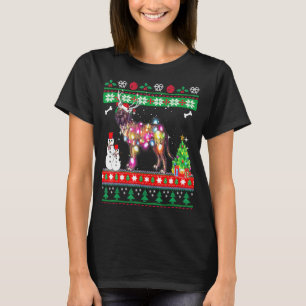 Fila Brasileiro Christmas Lights Xmas Dog T-Shirt