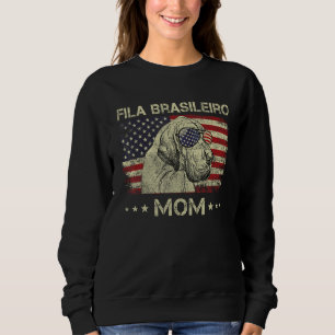 Fila Brasileiro Mom Dog American Flag 4th Of July Sweatshirt