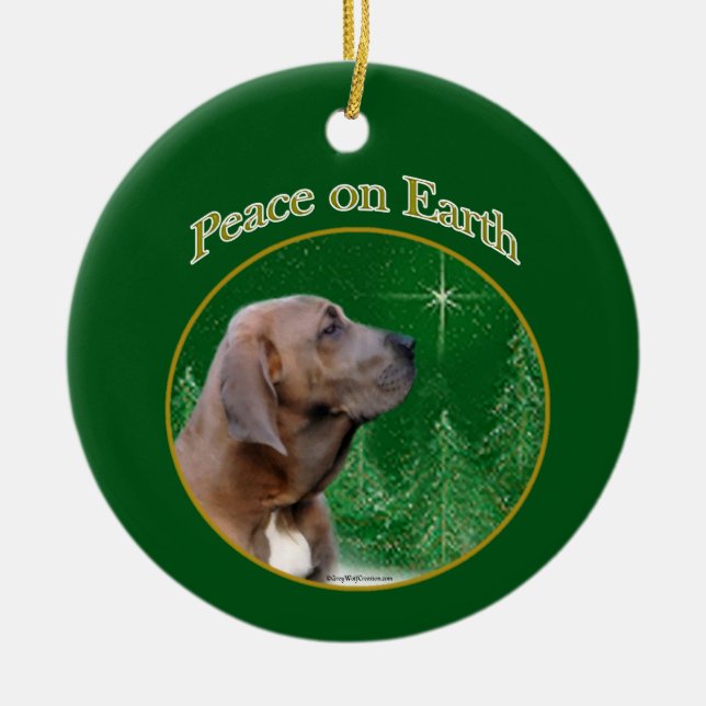 Fila Brasileiro Peace Keychain Ceramic Tree Decoration (Front)