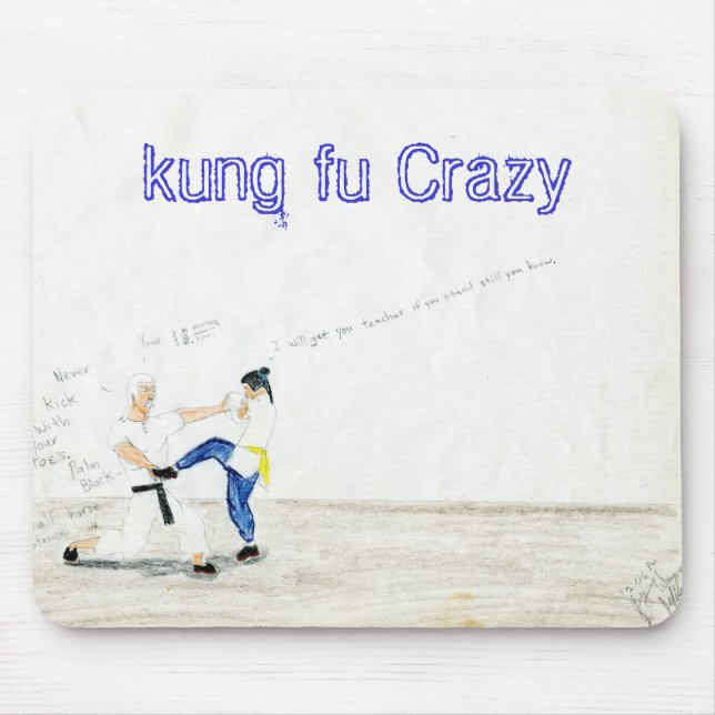 File0433, kung fu Crazy Mouse Pad (Front)