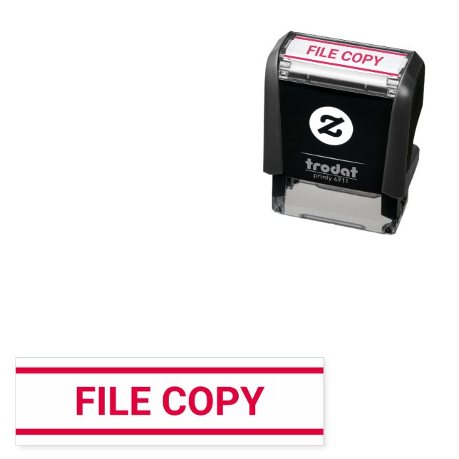 File Copy Template with Horizontal Lines Self-inking Stamp (In Situ)