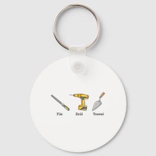 File Drill Trowel Tools Subtle Anti Trump _1 Key Ring