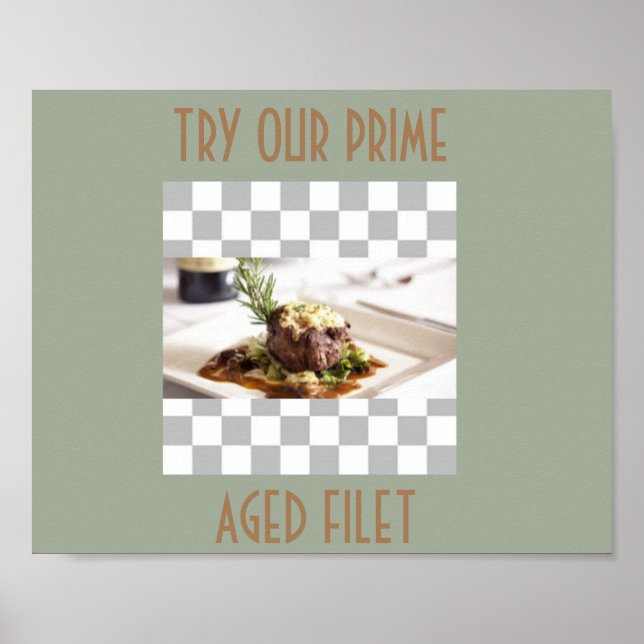 FILET MIGNON POSTER MENU ART (Front)