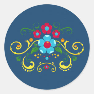 Fileteado Filete Porteño Buenos Aires Style Floral Classic Round Sticker