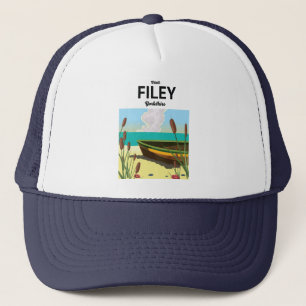 Filey, Yorkshire Seaside travel poster Trucker Hat