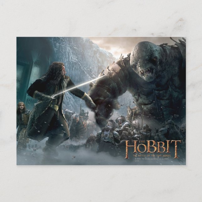 Fili, THORIN OAKENSHIELD™, & Kili Fight Giant Postcard (Front)