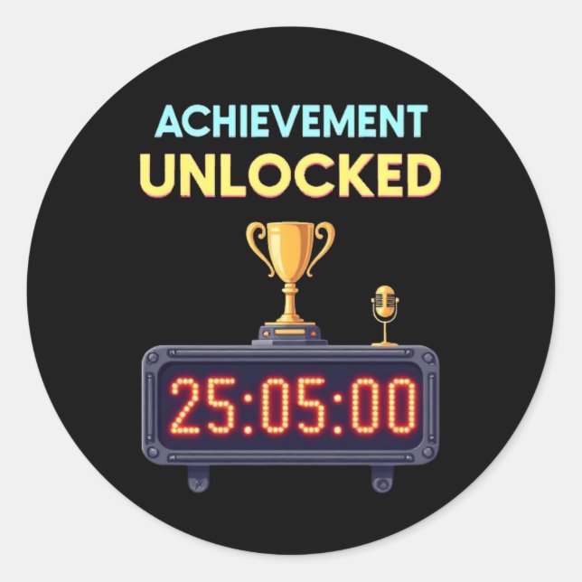 Filibuster Champion 2025 – Achievement Unlocked Classic Round Sticker (Front)