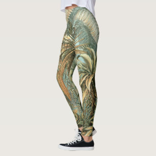 Filicinae by Ernst Haeckel, Vintage Fern Plants Leggings