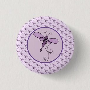 Filigrane Libelle  3 Cm Round Badge