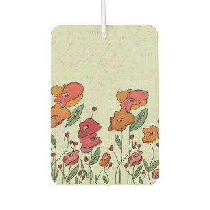 Filigranes Mohnfeld Rechteckiger Pappuntersetzer Car Air Freshener