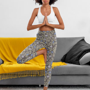 Filigree and Elephants Capri Leggings