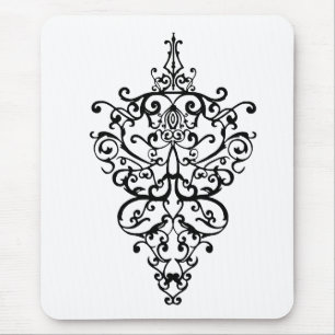 Filigree black mouse pad