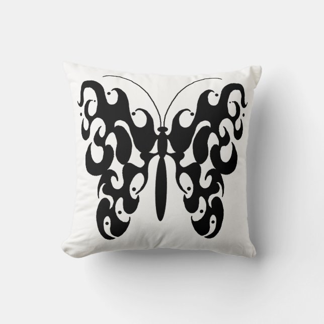 Filigree Butterfly decorative pillow (Front)