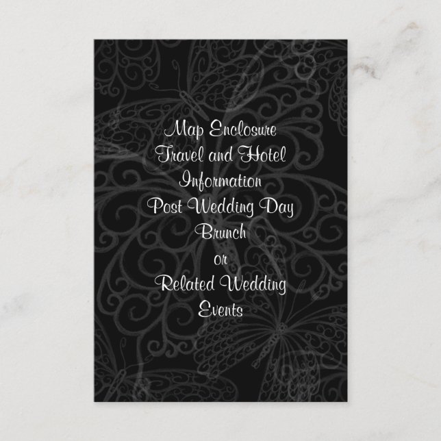 Filigree Butterfly Enclosure Card in Black (Front)