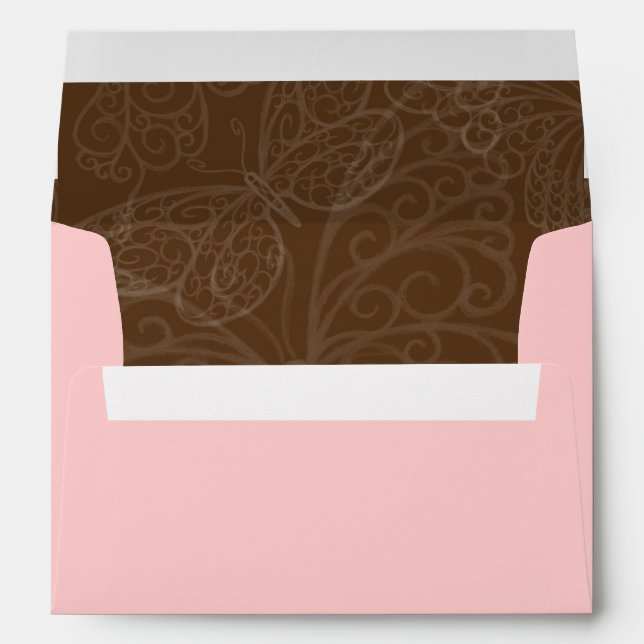 Filigree Butterfly Envelope in Pink and Brown (Back (Bottom))