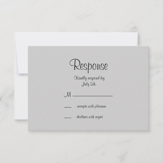 Filigree Butterfly RSVP in Black Card (Front)