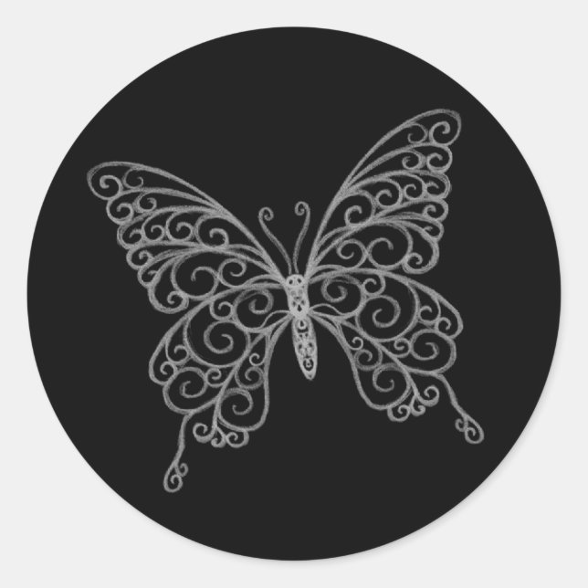 Filigree Butterfly Sticker (Front)