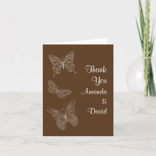 Filigree Butterfly Thank You Card (brown)
