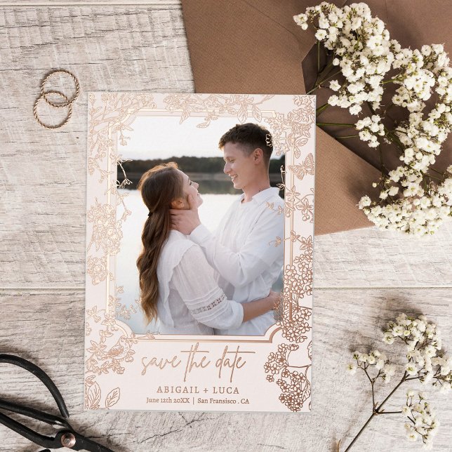 Filigree Floral Chinoiserie Save Date Wedding (Creator Uploaded)