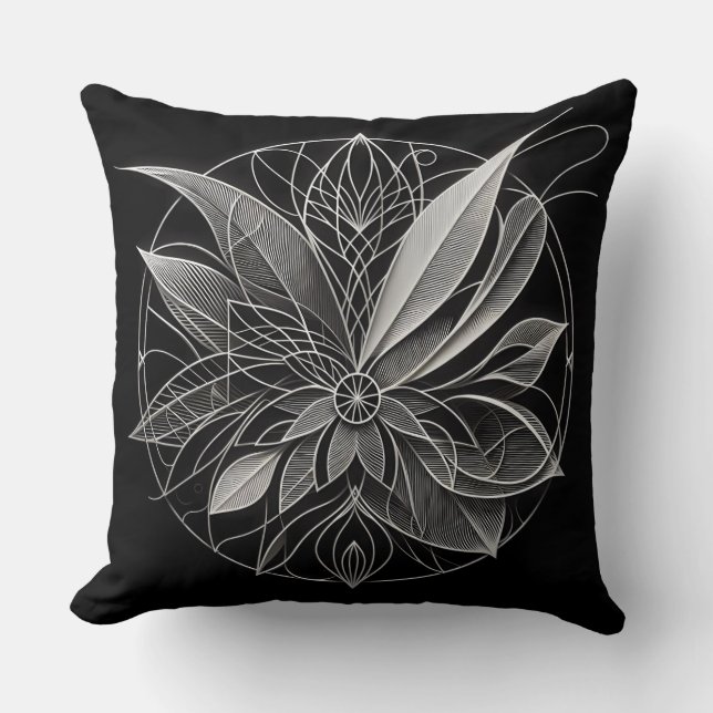 Filigree Floral Mandala Cushion (Front)