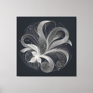 Filigree Flow Circle Canvas Print