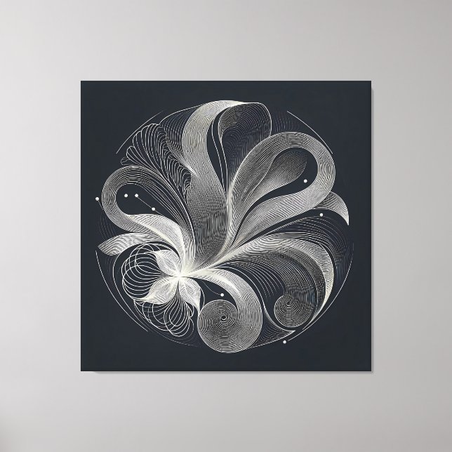 Filigree Flow Circle Canvas Print (Front)