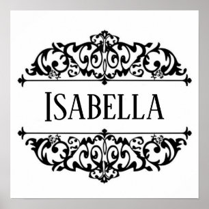 Filigree frame personalised name poster