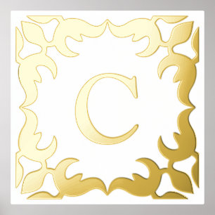 Filigree Framed Monogram Foil Prints
