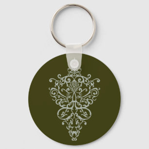 filigree green key ring