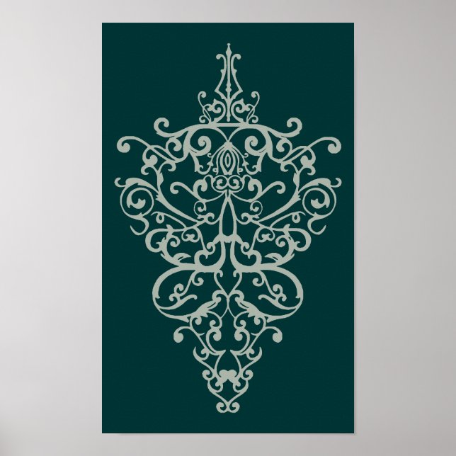 filigree green poster (Front)