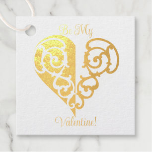 Filigree Heart Be My Valentine Favour Tags