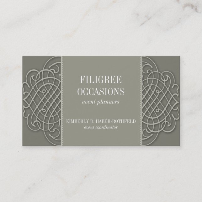 Filigree Misty Elegance Business Card (Front)