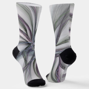 Filigree Motions Modern Abstract Swinging Fractal Socks