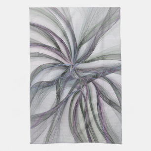 Filigree Motions Modern Abstract Swinging Fractal Tea Towel