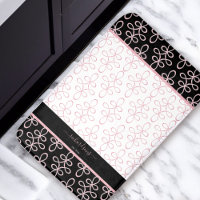 Filigree Pattern Monogram Elegant Black Pink White