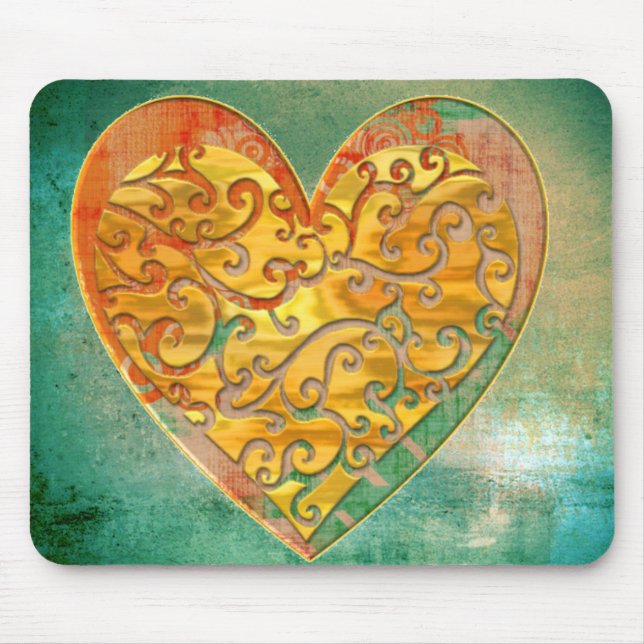 Filigree Pop Art Heart Mouse Pad (Front)