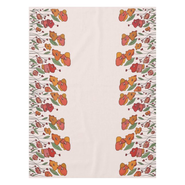 filigree poppy field tablecloth (Front)