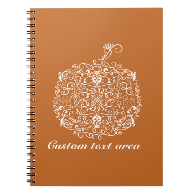 Filigree Pumpkin Autumn Fall Notebook Journal (Front)