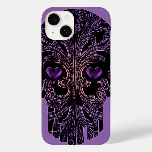 Filigree Skull in Shades of Purple Case-Mate iPhone Case (Back)