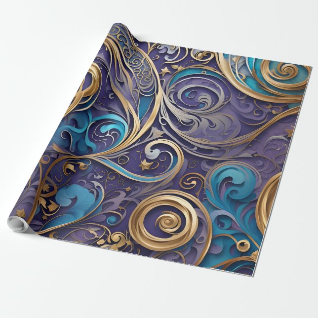 filigree spirals wrapping paper (Unrolled)