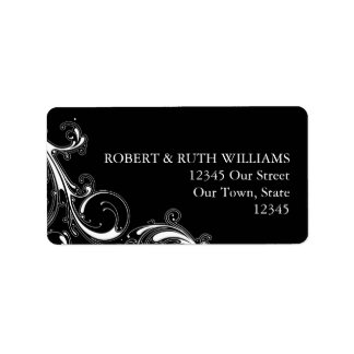 Filigree Swirl Black w/White Label