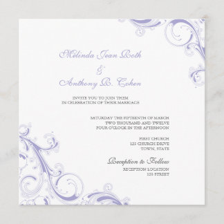 Filigree Swirl Lavender Invitation