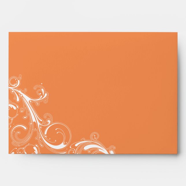 Filigree Swirl Orange 5x7 A7 Envelopes (Front)